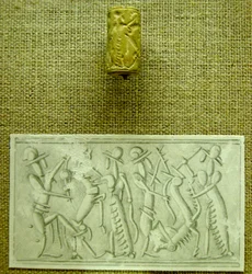 Zylindersiegel mit Abdruck